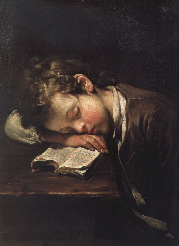 Jean Baptiste Greuze la petit paresseux oil painting image